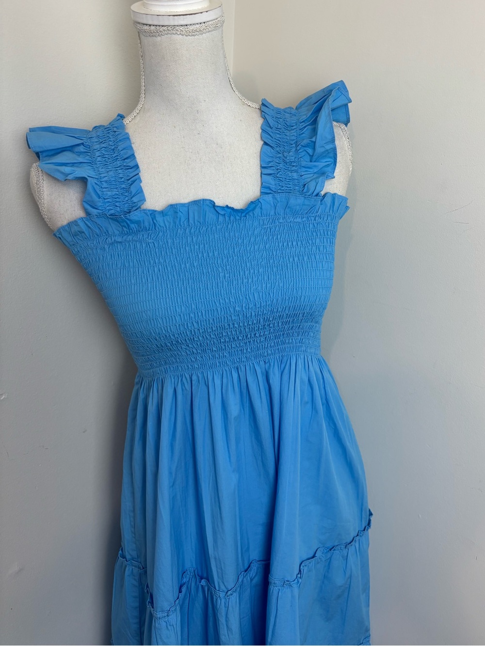 Quince 100% Organic Cotton Poplin Midi Dress In Cornflower Blue Size Small NWT - Picture 13 of 14